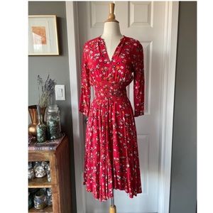 Maje Rayelle Floral Print Crepe Midi Dress 2